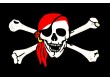 Vlajka pirát s červeným šátkem 60x90cm